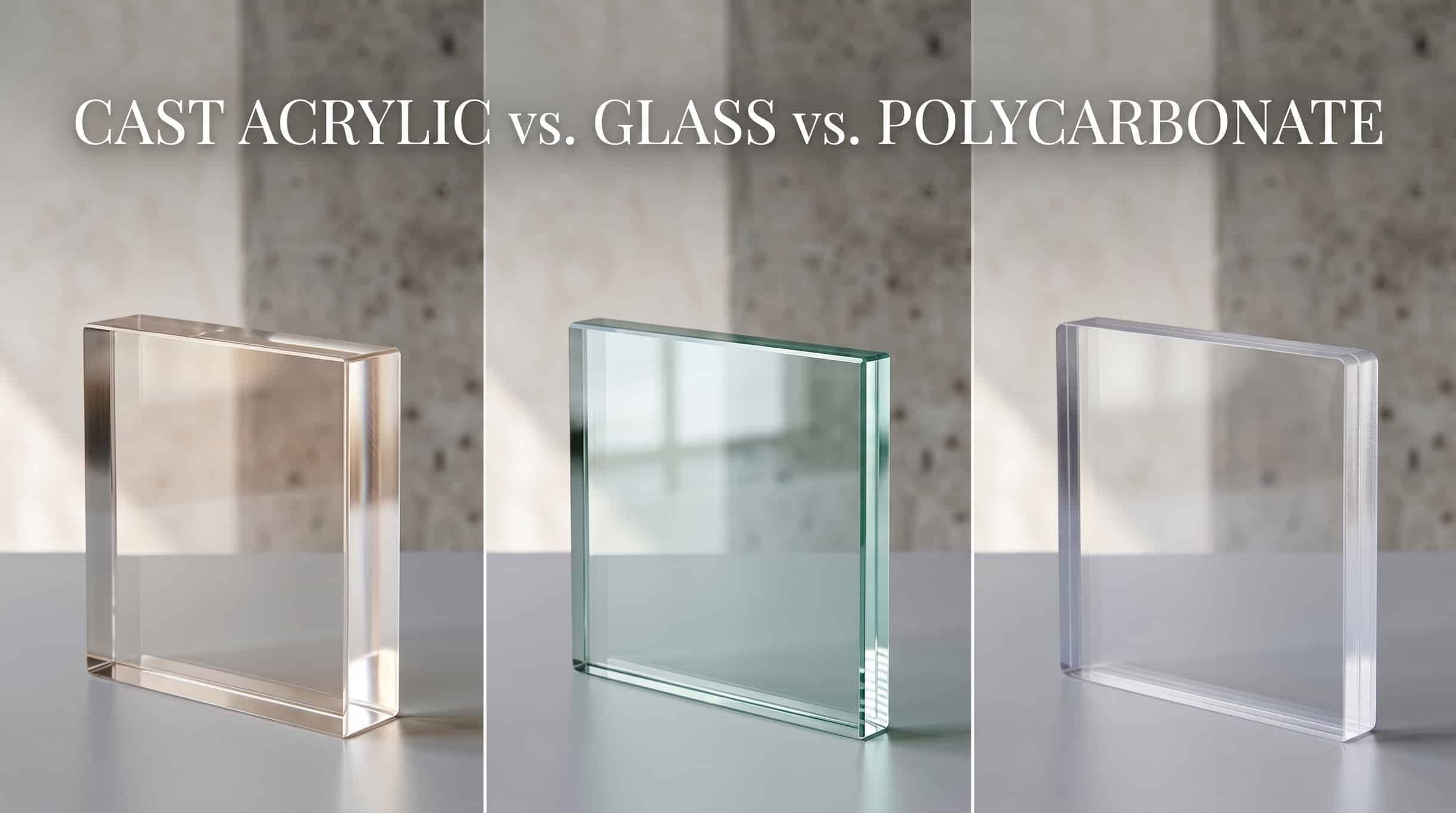 Cast Acrylic vs. Glass vs. Polycarbonate