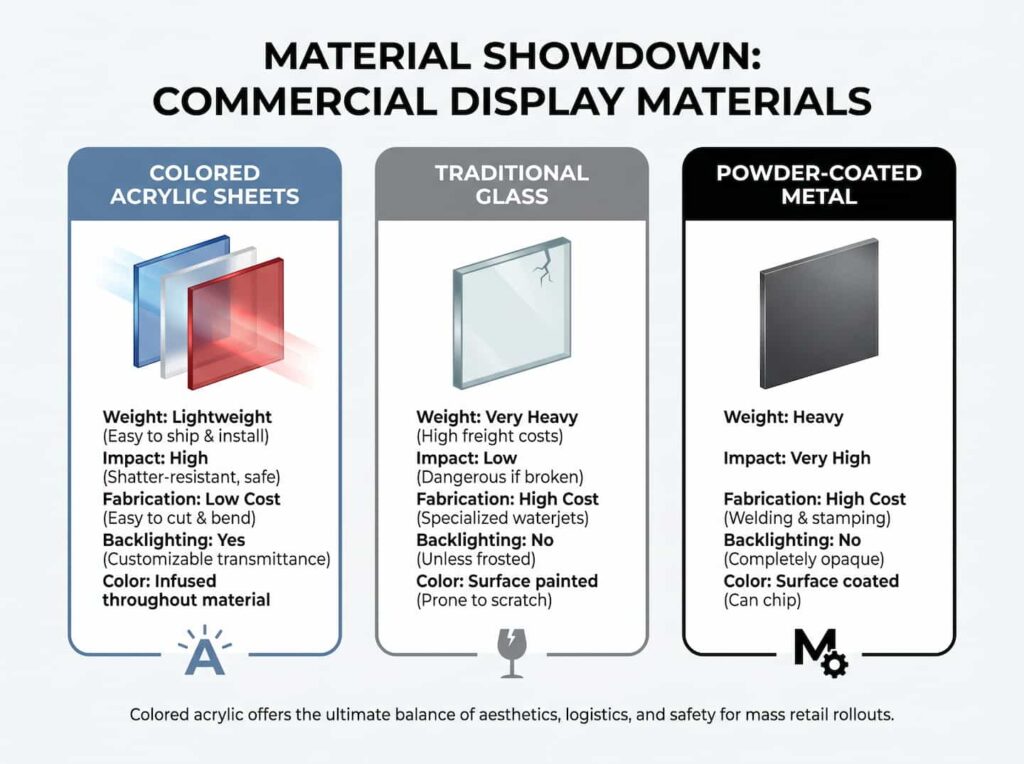 Colored Acrylic vs. Traditional Glass and Metal