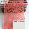 Coral pink custom acrylic sheet with irregular embedded flakes for premium decorative projects, item SJ-D11-940.