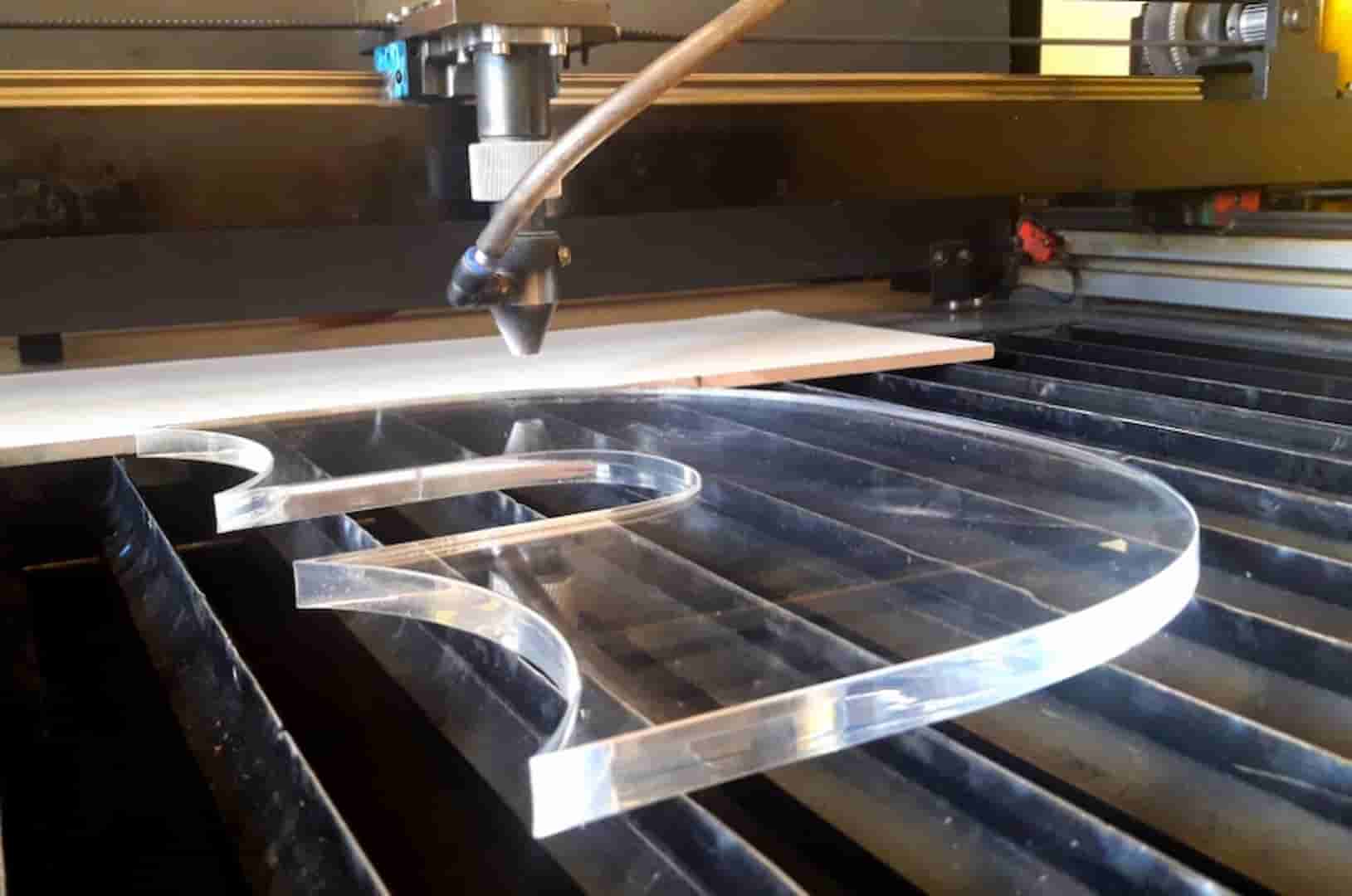 Laser cut thick clear acrylic with polished edges