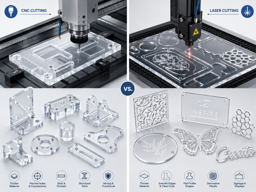 CNC Cutting vs. Laser Cutting Acrylic