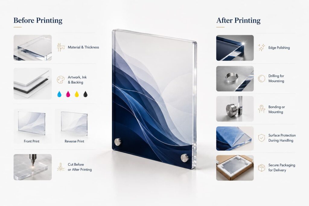 Before and after printing process