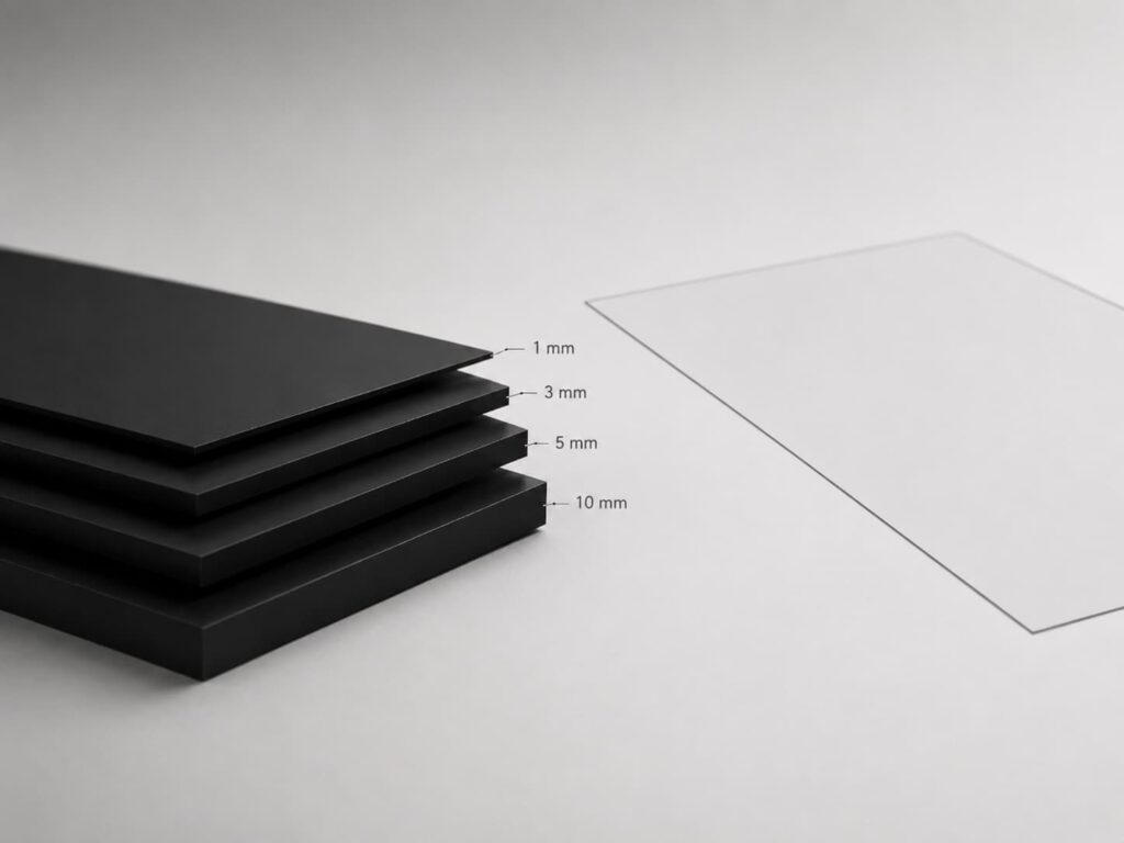 Black acrylic sheet thickness options for wholesale and custom fabrication