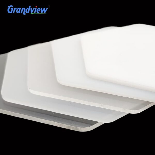 white-opal-acrylic-sheet-samples Layered white and opal acrylic sheet samples with rounded corners